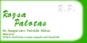 rozsa palotas business card