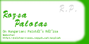 rozsa palotas business card